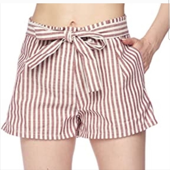 Love Tree Pants - Love Tree Striped Paper Bag Shorts. Size M